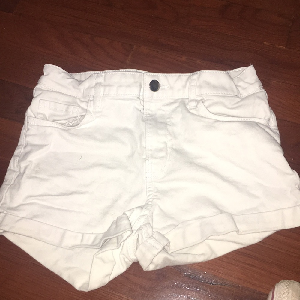 white denim shorts